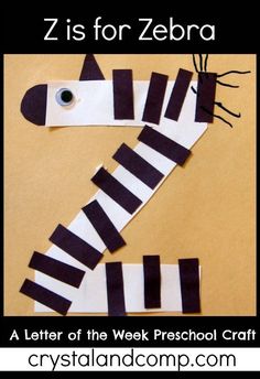 an image of a zebra made out of strips of paper with the letter z on it