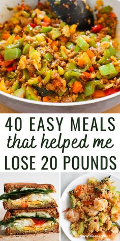 Easy healthy weight loss recipes! Stop eating boring food or no food at all when you're trying to lose weight - try these simple meals! Healthy Recipes Clean, Simple Meals, Resep Diet, Healthy Food Recipes Clean Eating, Healthy Clean Eating, Healthy Meal Plans, Healthy Eating Recipes