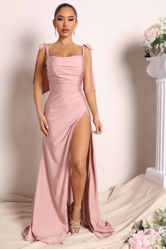 Under The Stars Maxi Dress - Mauve Mauve Dress Outfit Wedding Guest, Formal Sage Green Dress, Mauve Dress Outfit, Dusty Rose Dresses, Fashion Nova Prom Dresses, Navy And Sage, Md Dresses, Mauve Maxi Dress, Pink Wedding Guest Dresses