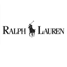 the polo lauren logo is shown in black and white, with an image of a man on