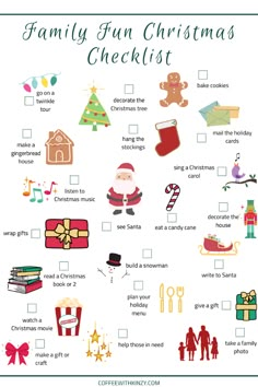 a family fun christmas checklist with santa and other things to do in the holiday season