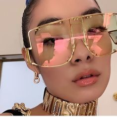 Clear Colored Shades Mode Poses, Sunglasses Men Vintage, Unique Eyewear, Flat Top Sunglasses, Sunglasses Women Oversized, Metal Glasses, Pastel Outfit, Vintage Punk, Shades Sunglasses