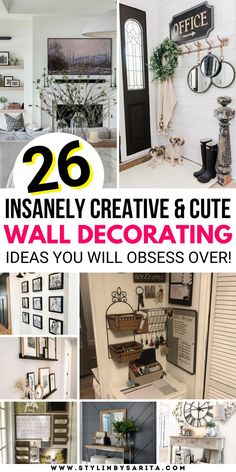 wall decor ideas Cute Wall Decor Ideas, Farmhouse Mantle Decor, Wall Decorating Ideas, Big Blank Wall, Cute Wall Decor, Wall Decorating, Entryway Wall Decor, Diy Wall Art Decor, Wall Decor Ideas