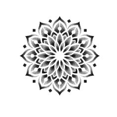 a black and white drawing of a flower