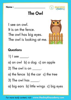 an owl worksheet with words and pictures to describe the animal's habitat