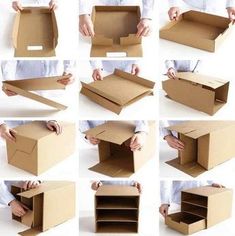 the steps to make an open cardboard box