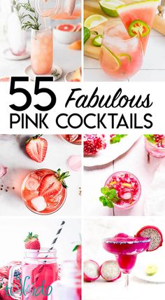 pink cocktails with strawberries and lime on the side, including lemonade, watermel