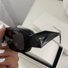 New Prada Sunglasses Purchased Directly From Prada New York Prada Pr 17ws, Sunglasses Aesthetic, Classy Glasses, Luxury Birthday, Trendy Glasses, Best Friend Photoshoot, Prada Sunglasses, Aesthetic Women, Luxury Packaging