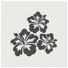 an image of three flowers in the middle of a white square frame with black and gray accents