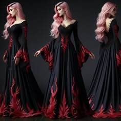 Black Fantasy Dress Queens, Dragon Dress Fantasy Gowns, Dark Fantasy Dress, Queen Dress Royal Medieval, Queen Armor, Fantasy Dress Queens, Targaryen Dresses, Black Fantasy Dress