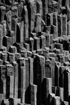 black and white photograph of stacks of rocks