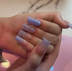 Pretty Birthday Nails, Periwinkle Nails, Birthday Nails Ideas, 50 Fabulous Birthday, Delicate Makeup, Gorgeous Birthday, Tapered Square Nails, Mani Ideas, Ombre Acrylic Nails