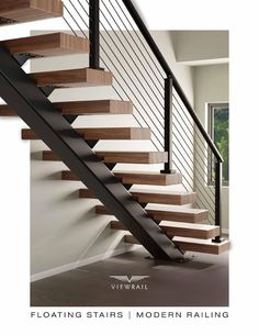 the stairs are made from wood and metal