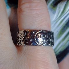 Size 11 - 925 Stamped Sterling Silver Moon And Sun Ring Band New-Never Worn(Nwot) Free Shipping If You Would Like To See More Photos Please Ask! Sun Ring Silver, Moon And Sun Ring, Sun And Moon Ring, Sun And Moon Rings, Sun Ring, Moon And Sun, Moon Ring, Silver Moon, Sun And Moon