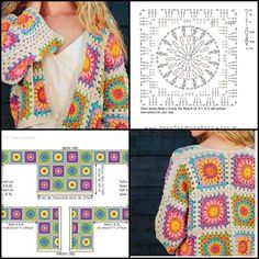 crochet patterns for sweaters and cardigans, including granny granny's sunburst