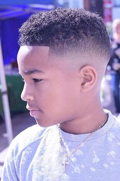 Bald Fade With Short Curly Top Black Boys Haircuts Fade, Lil Boy Haircuts, Curly High Top Fade, Black Boy Hairstyles