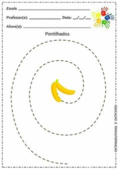 a printable worksheet with a banana in the center and hand prints on it