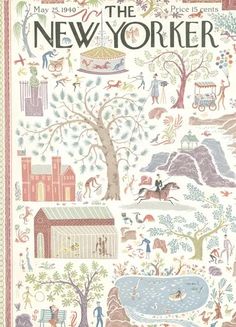 the new yorker magazine cover with an image of trees and people on it's cover