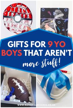 Discover no-waste gift ideas and creative DIY gifts for 9 year old boys, including unique kids birthday presents ideas that aren’t toys, that are easy to make, plus gifts for boys who have everything; including easy-to-make, no waste and low cost, thoughtful stocking fillers, and memorable 9th birthday gift ideas for your nine year old son, grandson or nephew plus gift basket ideas they will love! Gifts For Three Year Old Boy, Boys Gifts Ideas, Birthday Presents Ideas, Kids Birthday Presents, Boys Diy, Non Toy Gifts