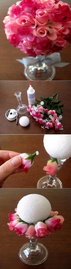 the process of making fake flowers out of cake