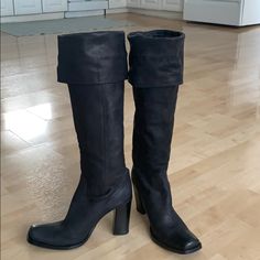 Decedent Black Fold Over Knee High Boot. Kids Leather Boots, Barney’s New York, Leather Boot, Barneys New York, Black Kids, Fold Over, Coop, Shoes Heels Boots, Knee High Boots