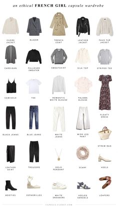 An ethical French style capsule wardrobe – CAPSULE CLOSET Paris Spring Fashion 2023, Tomboy Wardrobe, French Girl Wardrobe, Chic Capsule Wardrobe, Spring Paris, Style Capsule, Parisian Outfits