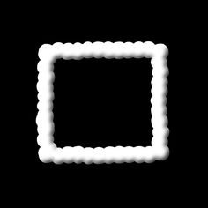 a white square frame on a black background with the light reflecting off it's edges