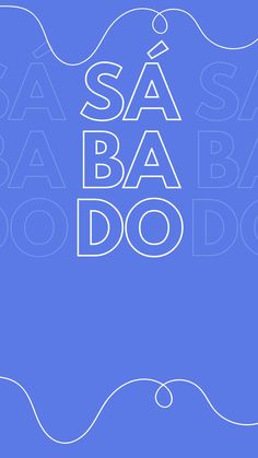 the words saba ba do on a blue background