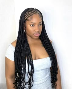 Tribals With Knotless Braids Hairstyle, Cute Box Braids Hairstyles, Braiding Styles, Braids Hairstyles Pictures