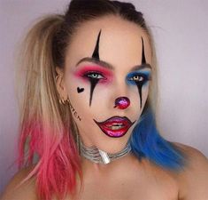 Hallowen Schminke, Nem Halloween Makeup, Harley Quinn Make-up, Halloween Makeup Clown, Harley Quinn Makeup, Lip Shades