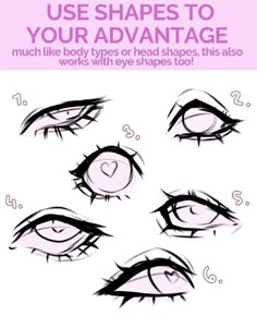 how to use shapes to draw eyes