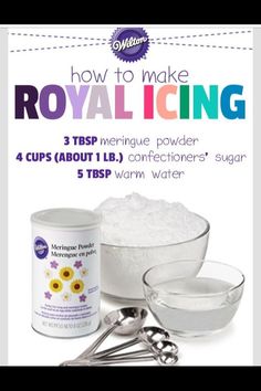 an advertisement for royal icing with ingredients