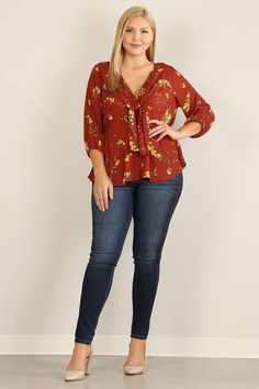 Blouse Models, Loose Fitting Tops, Current Fashion Trends, Floral Print Tops, Petite Outfits, Sleeves (women), Boho Chic Fashion, Plus Size Tops, Print Tops