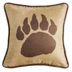 Grizzly Bear Paw Pillow Cabin Pillows, Cabin Theme, Burlap Throw Pillows, Suede Throw Pillows, Bear Claw, Embroidered Throw Pillows, Bear Claws, Bear Paw, Rustic Bedding