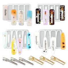 several different types of nail files and clips