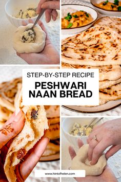 step - by - step recipe for peshwari naan bread with images