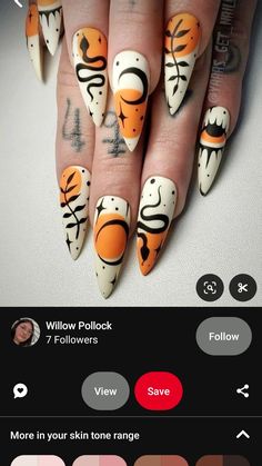 Unghie Nail Art, Witchy Nails, Halloween Nail Designs, Halloween Nail, Halloween Nail Art, Gel Nail Designs, Funky Nails, Fall Nail Designs