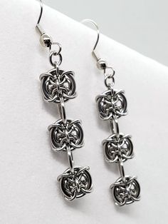 Chain Mail Earrings, Chain Maille Necklace, Chainmail Patterns, Chainmaille Tutorial