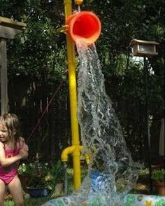 DIY Slip 'N' Slide Backyard Water Parks, Pvc Pipe Projects, Pvc Projects, Water Sprinkler, Splash Pad, Diy Water, Flamingo Party, Water Play, Family Night