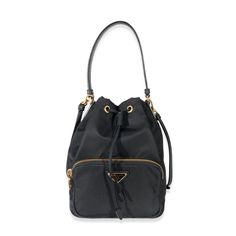 Prada Black Re-Nylon Duet Bucket Bag 0.5lb Prada Bags Prada, Prada Bags, Prada Bag, Bucket Bag, Limited Time, Prada, Bag Lady, Shoulder Bag, Black