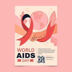 the world aids day poster is displayed on a pink background