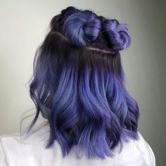 Hair Colour Design, Cute Hair Colors, Black Hair With Highlights, Lavender Hair, Peinados Fáciles Para Cabello Corto