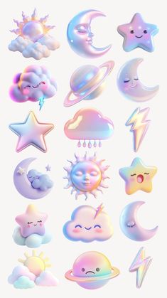 Editable 3D iridescent celestial dreams design element set | premium image by rawpixel.com / Fluke 3d Iridescent, Cloud Sticker, Planet Drawing, Cloud Illustration, Art & Craft Paper, Cloud Stickers, Instagram Graphic, Dream Design, Pretty Wallpapers Backgrounds