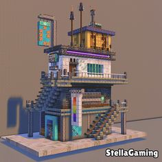 ⭐️ Available for Download on Patreon ⭐️  Our new Sableport cyberpunk apartments have arrived! There is plenty of room for you to move straight in! This build features two restaraunts on the first floor, the second floor contains a living quarters for you to move into, the third floor contains a storage room for all your chest needs and the final floor contains a small smelting space.   This build is survival and vanilla minecraft friendly! with all blocks being able to be obtained AND placed in survival mode! Minecraft Void Builds, Minecraft Rundown House, Minecraft Hopper System, Minecraft Geometric Builds, Minecraft Smelting Building, Minecraft Fallout Vault, Minecraft Cyberpunk Building, Minecraft Trash Can Design, Small Builds Minecraft