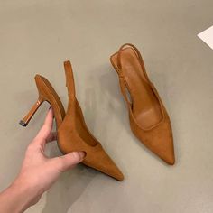 LBSFY - 2024 Spring Brown Green New Women Sandal Fashion Pointed Toe Shallow Slip On Dress Mules Shoes Thin Low Heel Slingback Sandal Dress Mules, Slip On Dress, Slingback Sandal, Sandal Fashion, Mules Shoes, Low Heels, New Woman, Bosnia And Herzegovina, Womens Sandals