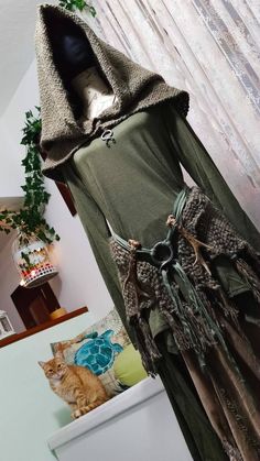 Druid Costume, Larp Clothing, Viking Hood, Norse Clothing, Ren Faire Outfits, Pagan Clothing, Ren Faire Costume, Pagan Wedding