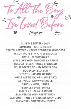 the back cover of to all the boys i've loved before by various artists