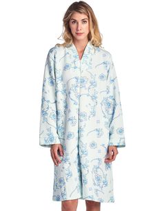 PRICES MAY VARY. This Warm house robe with easy full zipper front Duster Nightgown for ladies made of 65% Poly, 35% cotton thin quilted knit fabric, non- irritating and feels soft against the skin, zip down housedress is offered in a variety of classic pattern designs, color combinations, and LENGTHS to complement every woman’s taste. Thin and Lightweight Muumuu House Coat Robe hits mid calf length or above the knee. Casual Nights Short Robe measures approx. 39-40" inches and Midi Long Duster ap Quilted Robe, Waltz Dress, Ceremonial Clothing, Kimono Outerwear, Muumuu Dress, House Coat, Print Design Pattern, Up House, Gowns With Sleeves