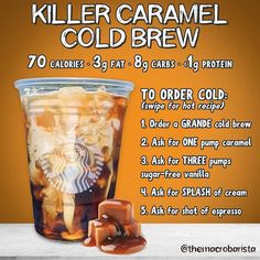 the caramel cold coffee is ready to be served for $ 3 99 per cup