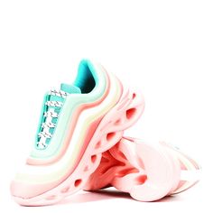 Colors: Pink, Yellow, Green, Blue, White All Man Made Materials Running Pastel Colors Brown Tennis, Saucony Shadow, Nike High Tops, Round Toe Sneakers, Rainbow Fashion, White Leather Sneakers, Nike Air Max For Women, Pink Rainbow, Chic Pink